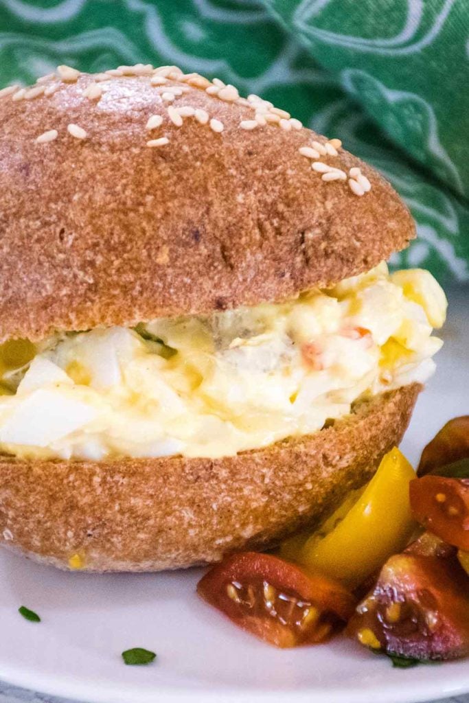 Egg Salad Recipe in a keto slider bun