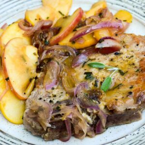 Featured image for pork chops with apples and onions.