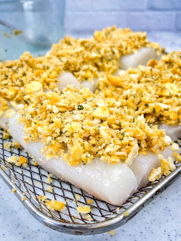 Air Fryer Cod with Ritz Cracker Topping Grumpy's Honeybunch