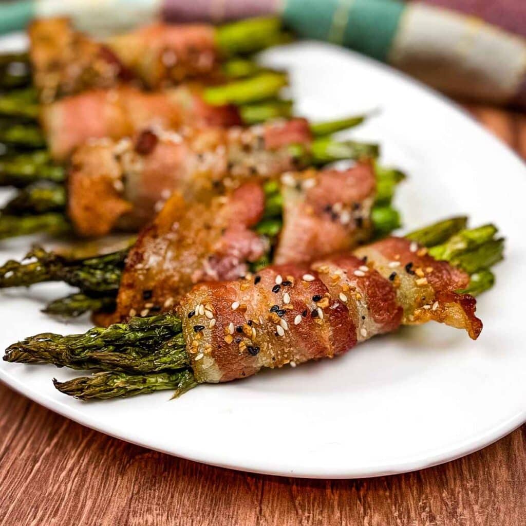 Featured Image for Air Fryer Bacon Wrapped Asparagus.