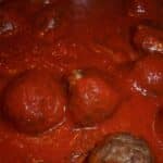 Featured image for venison meatball in pasta sauce.