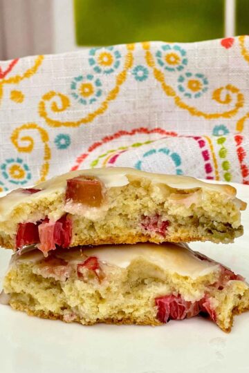 Rhubarb Cookies with Lemon Glaze - Grumpy's Honeybunch