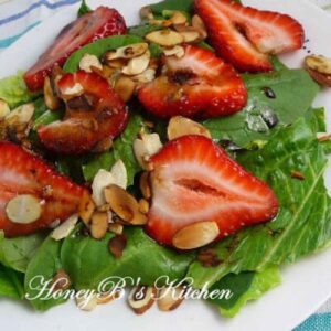 Strawberry Basil Salad with Basalamic Vinaigrette.