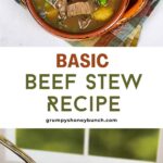 Pin image for basic beef stew recipe.