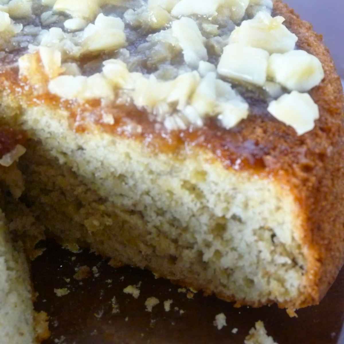 Banana Macadamia Cake up close.